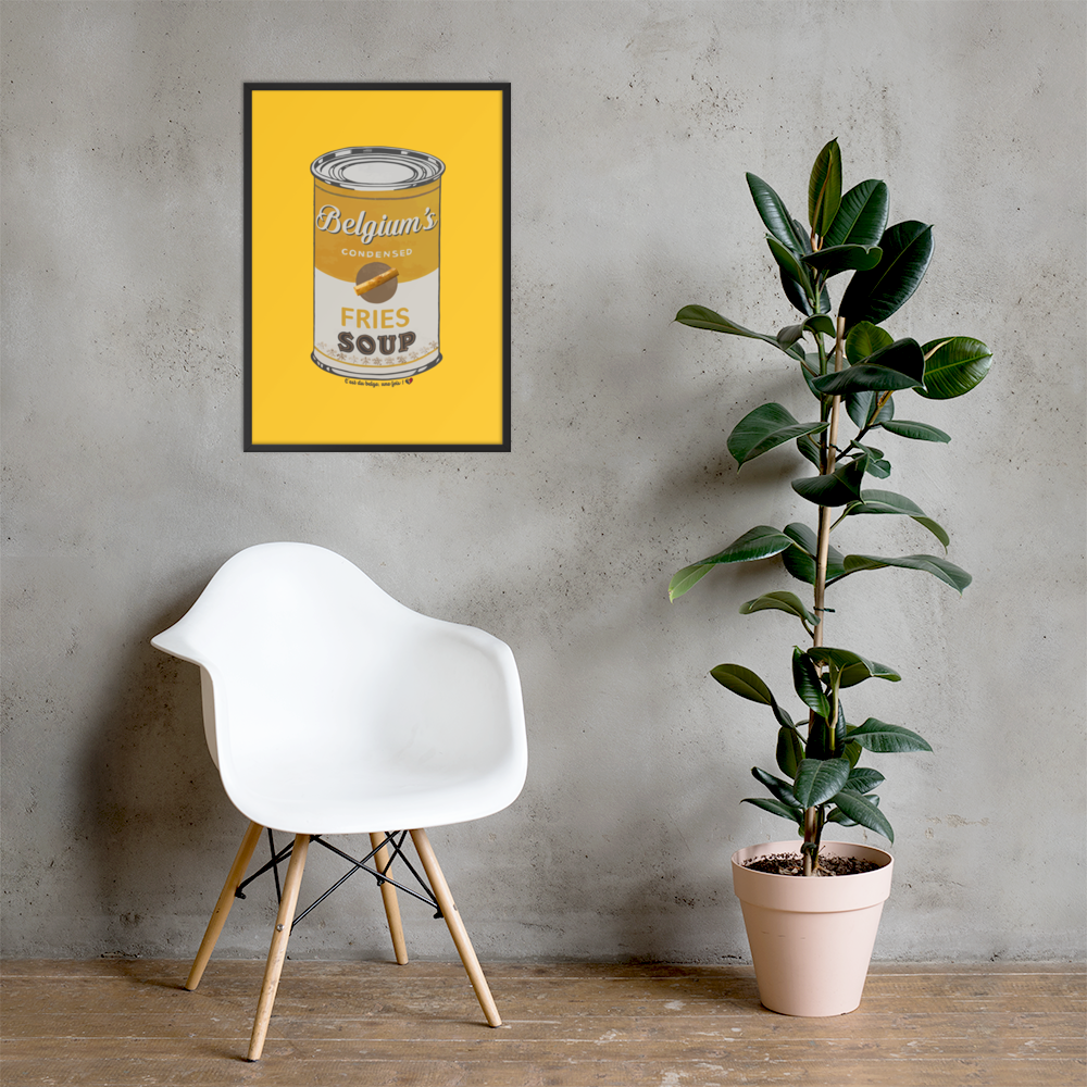 Belgium's fries soup - Poster en Papier Mat Encadré