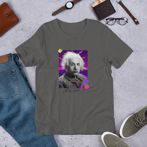 Albert Einstein 80's - T-shirt Unisexe à Manches Courtes