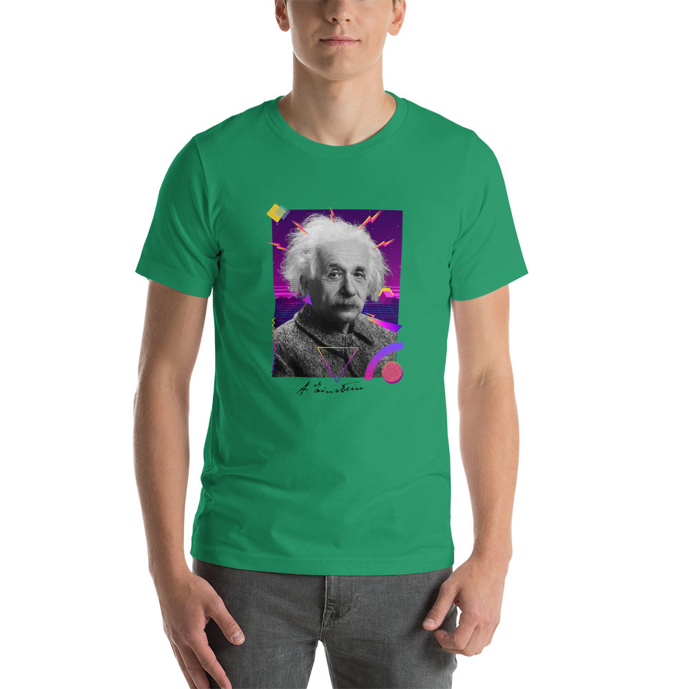 Albert Einstein 80's - T-shirt Unisexe à Manches Courtes