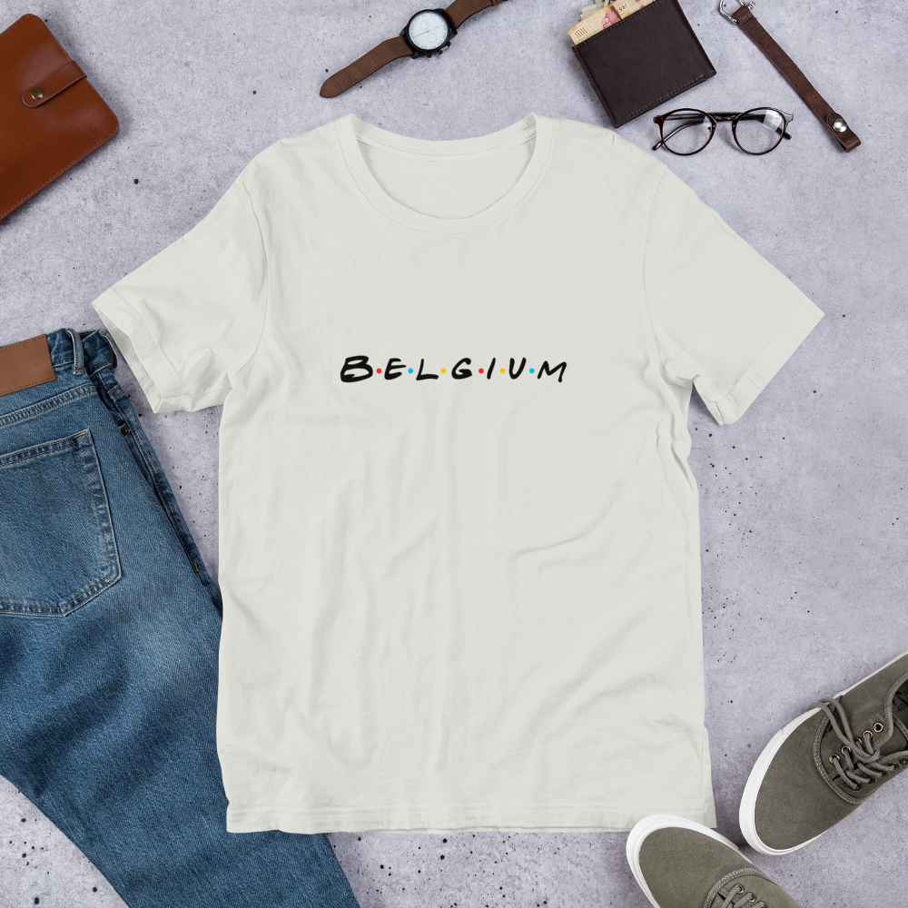 Belgium  Friends - T-shirt Unisexe à Manches Courtes